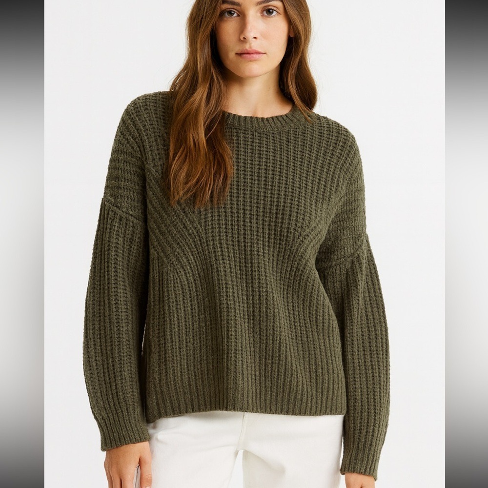 Braided Cable ChenillePullover XXL (Junior Sizing) Green‎ Sweater - Picture 13 of 15